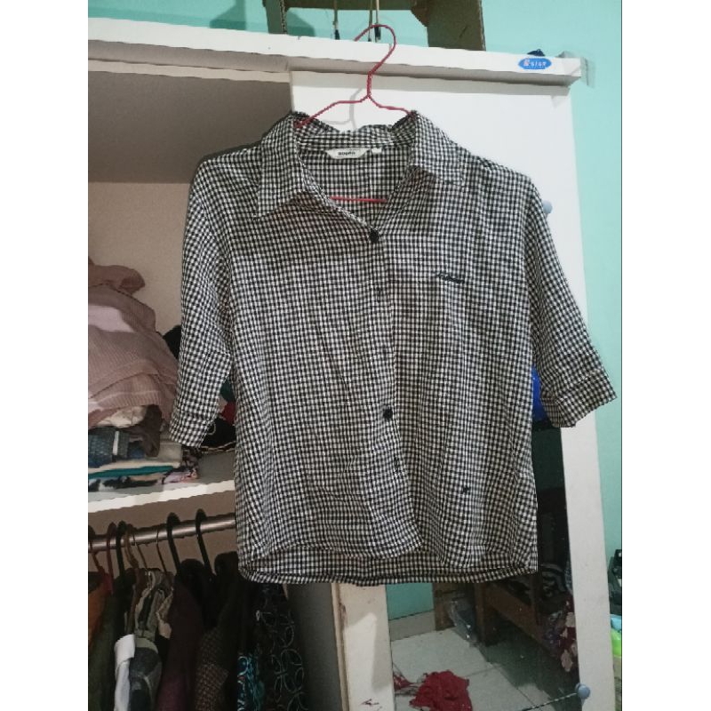 PRELOVE KEMEJA BAJU KOTAK" CROP