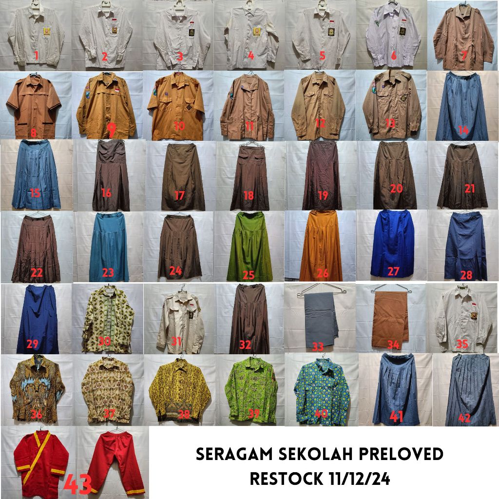 seragam sekolah sd smp sma preloved