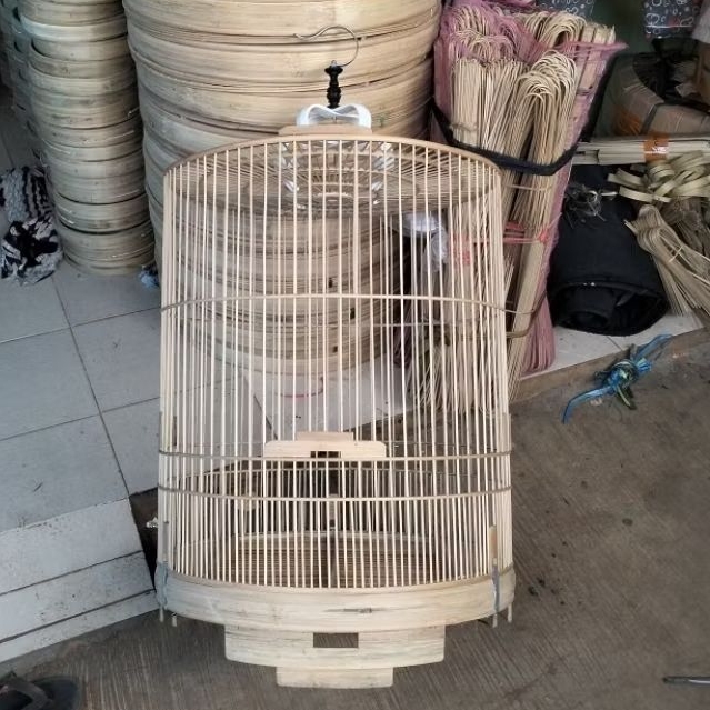 (AMBRUKAN) SANGKAR BURUNG MURAI MODEL BARU DEMPAK ATASAN RATA FULL BAMBU AMBRUKAN KOMPLIT RUJI HALUS