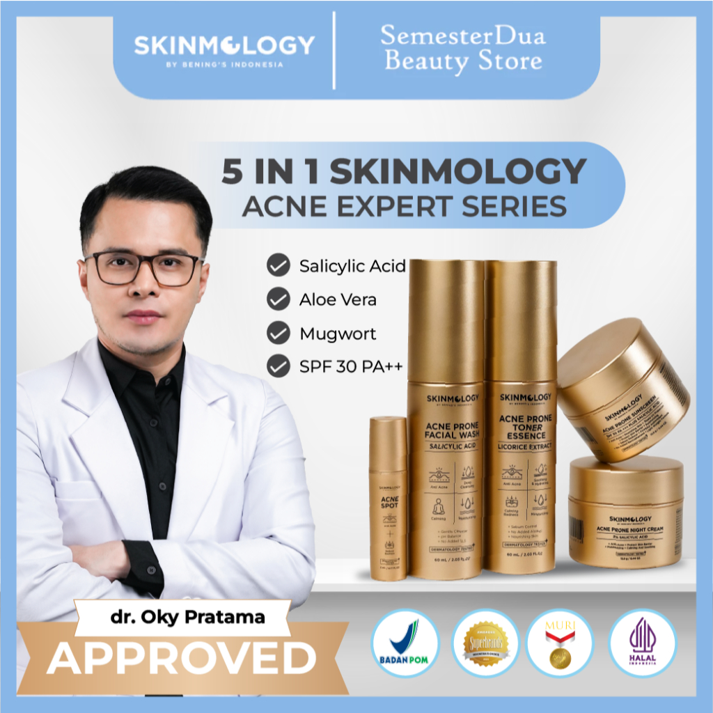 Skinmology Paket Acne Bening Skincare Official Store by Doctor Oky Pratama,Mengatasi Jerawat Jerawat