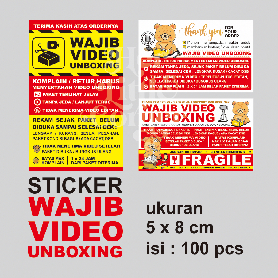 

STICKER WAJIB VIDEO UNBOXING (isi 100 pcs) size 5 x 8 cm