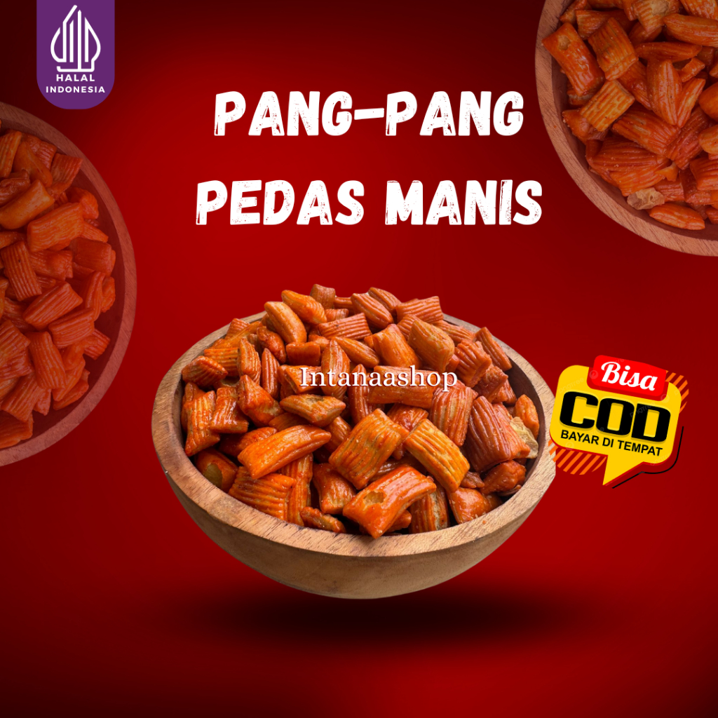 

Cemilan Pang-Pang Pedas Manis Kemasan 100Gram-1Kg