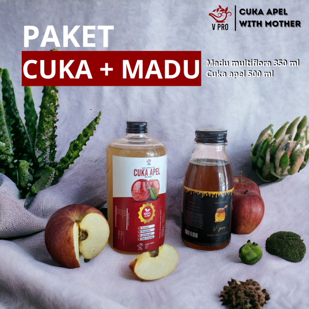 

V pro-Paket Diet-cuka Apel+Madu Murni Multifora-500ml