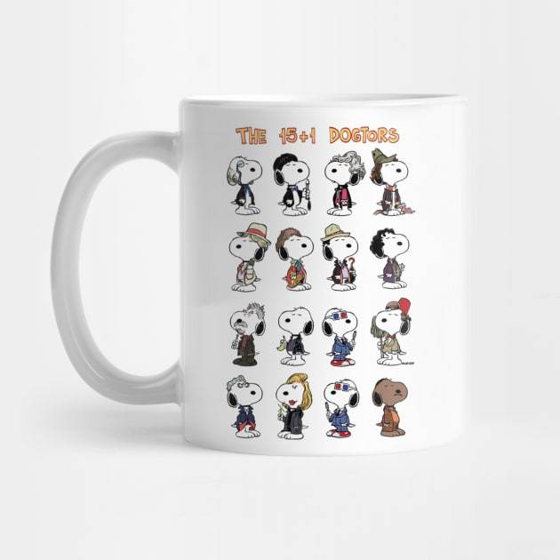 Mug Gelas | Hadiah | Hampers | The 15 + 1 Dogtors Doctor Who Mug