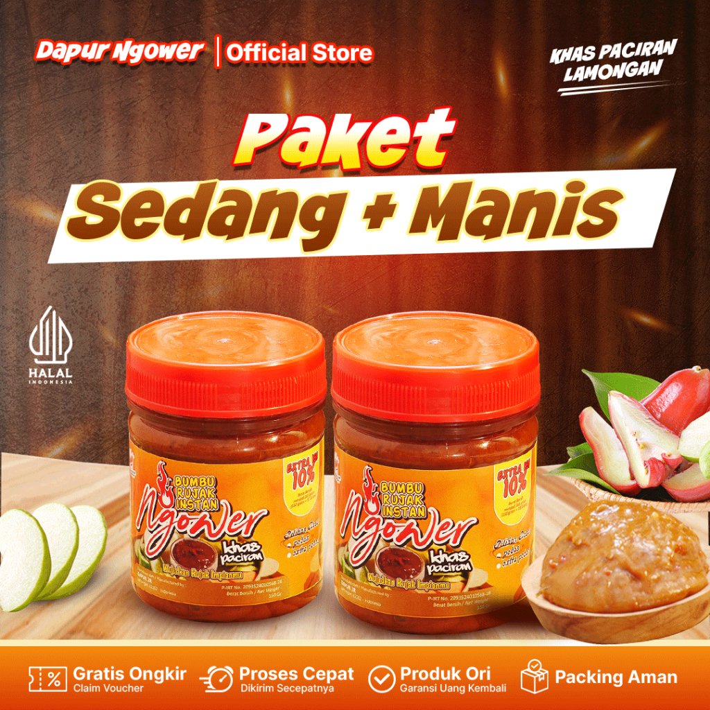 

Dapur Ngower Bumbu Sambal Rujak Buah Manis Ngower 100% Bahan Berkualitas halal