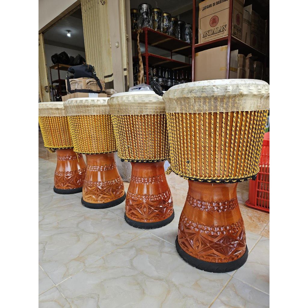 Kendang Jimbe Pro 60cm 13 Inch Gendang Afrika Reggae Ukuran Jumbo Kelas Profesional Bergaransi