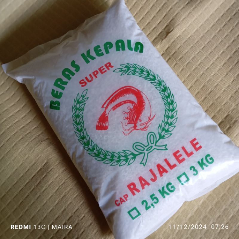 

Beras Kepala Super cap Rajalele 2.5 KG