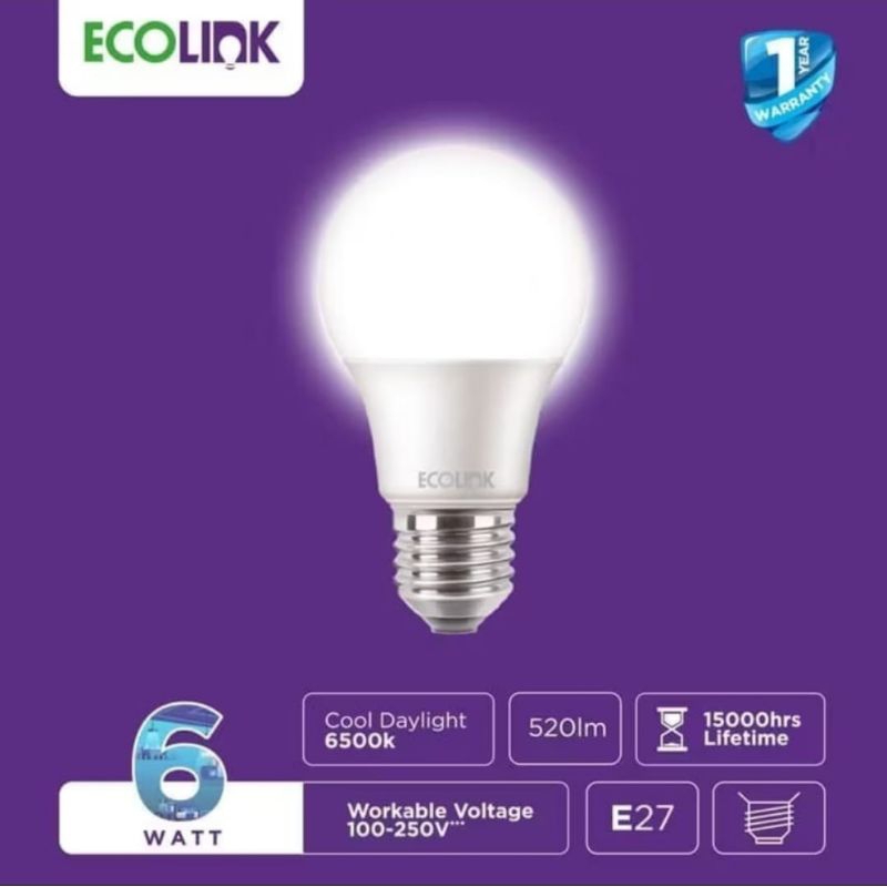 Lampu Led ECOLINK | 6 Watt |  Cahaya Putih Cdl