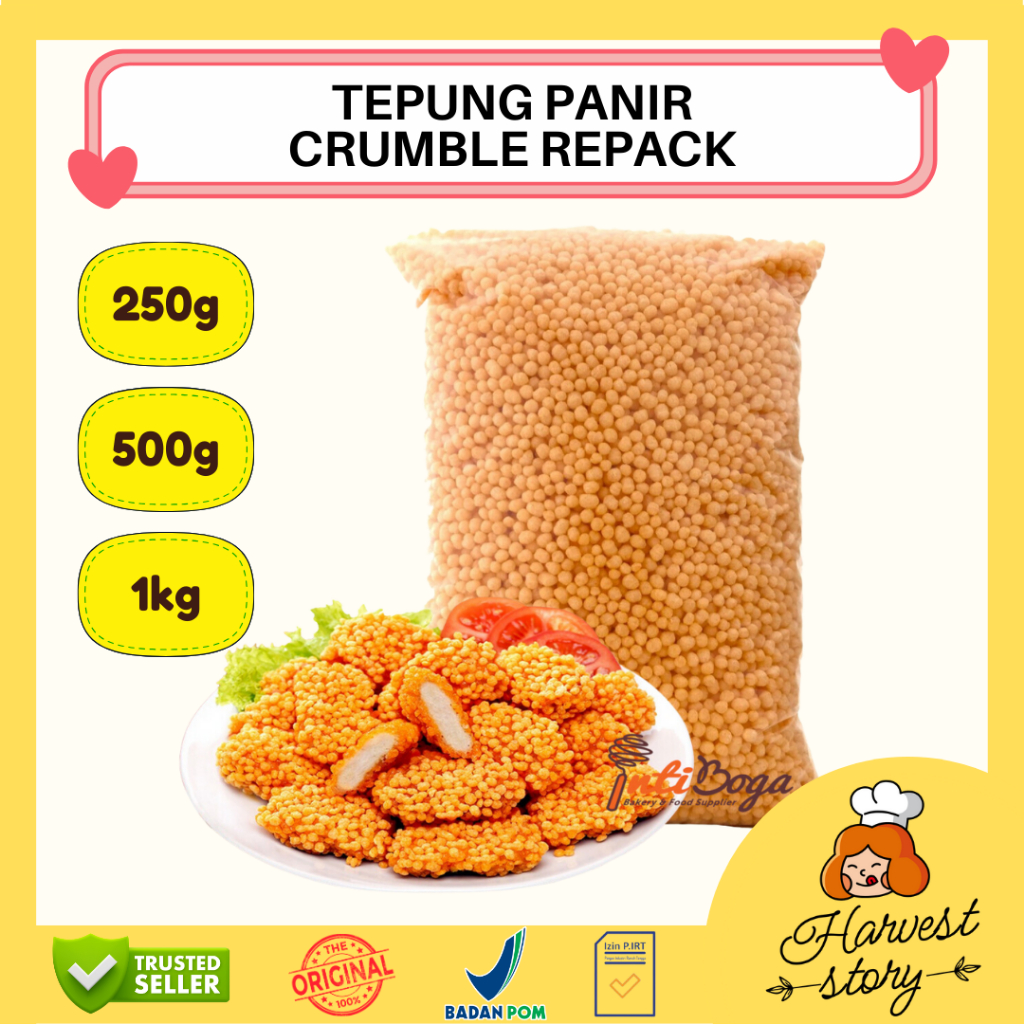 

CAWANG EMAS BUBBLE CRUMBS 100GR / 250GR / 500GR / 1KG KEMASAN REPACK / TEPUNG ROTI NUGGET