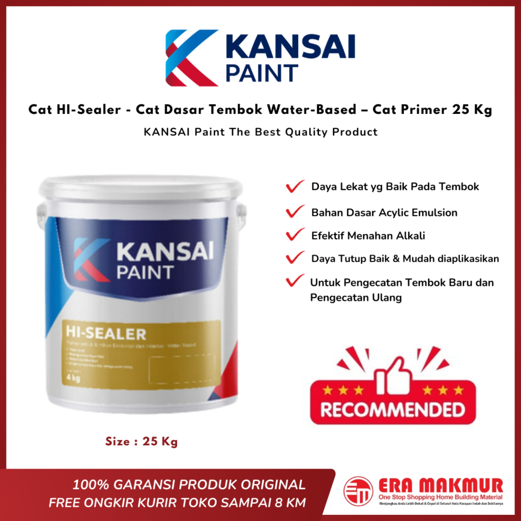 KANSAI Paint - Cat HI-Sealer 25Kg - Cat Dasar Tembok Water-Based – Cat Primer 25 Kg