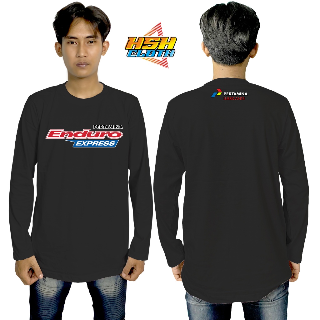 Baju Kaos Distro Lengan panjang Pertamina Enduro Express Perusahaan Pertamina Lubricants Bisa Custom