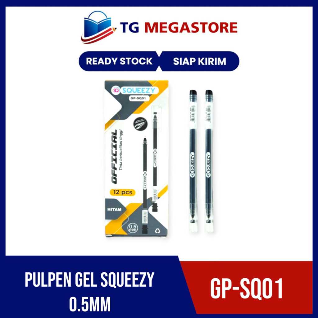 

Pulpen Gel Squeezy 0.5mm GP-SQ01 Hitam
