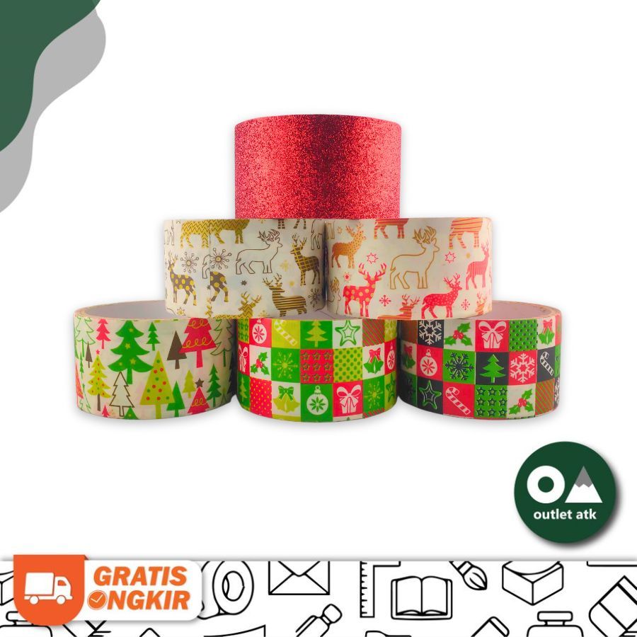 

Christmas Decor Tape - Lakban Kain Motif Natal