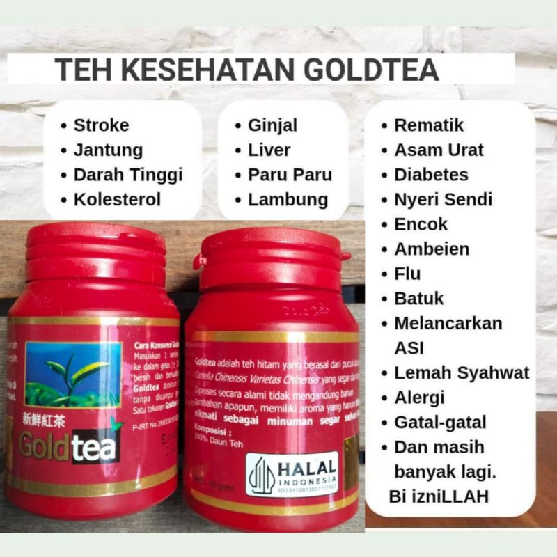 

[BISA COD] GOLDTEA TERBARU KEMASAN 60 GRAM | TEH HITAM PREMIUM GOLDTEA 60 Gram | TEH KESEHATAN GOLDTEA 60 Gram | TEH HITAM GOLDTEA 60 gr | TEH HERBAL GOLDTEA 60 gram | MINUMAN TERBAIK UNTUK KESEHATAN KELUARGA ANDA