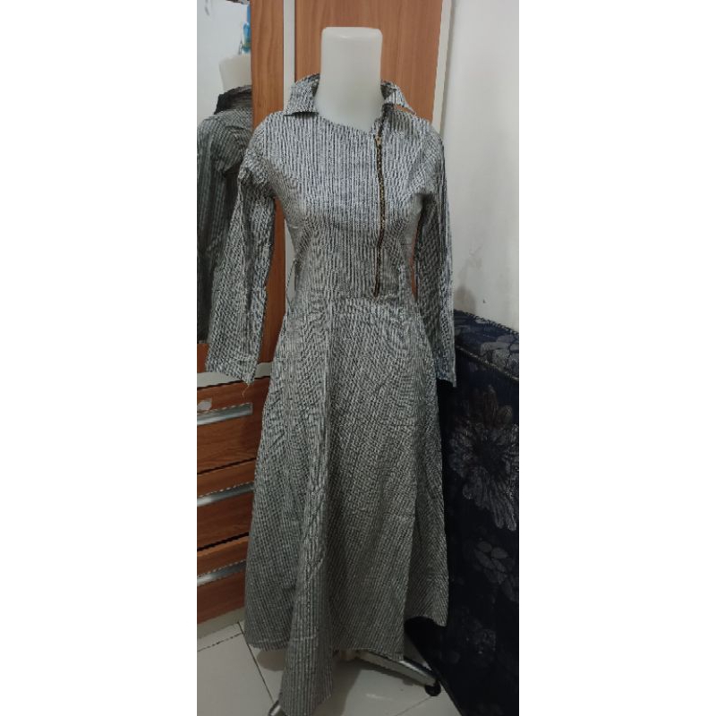 pl Longdress kekinian bahan katun model rok payung Cantik Nominus