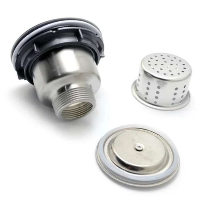 Afur bak cuci piring lubang besar stainless saringan wastafel drat 1 1/4