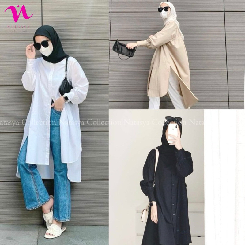 Blouse|atasan|tunik wanita polos(tersedia putih)