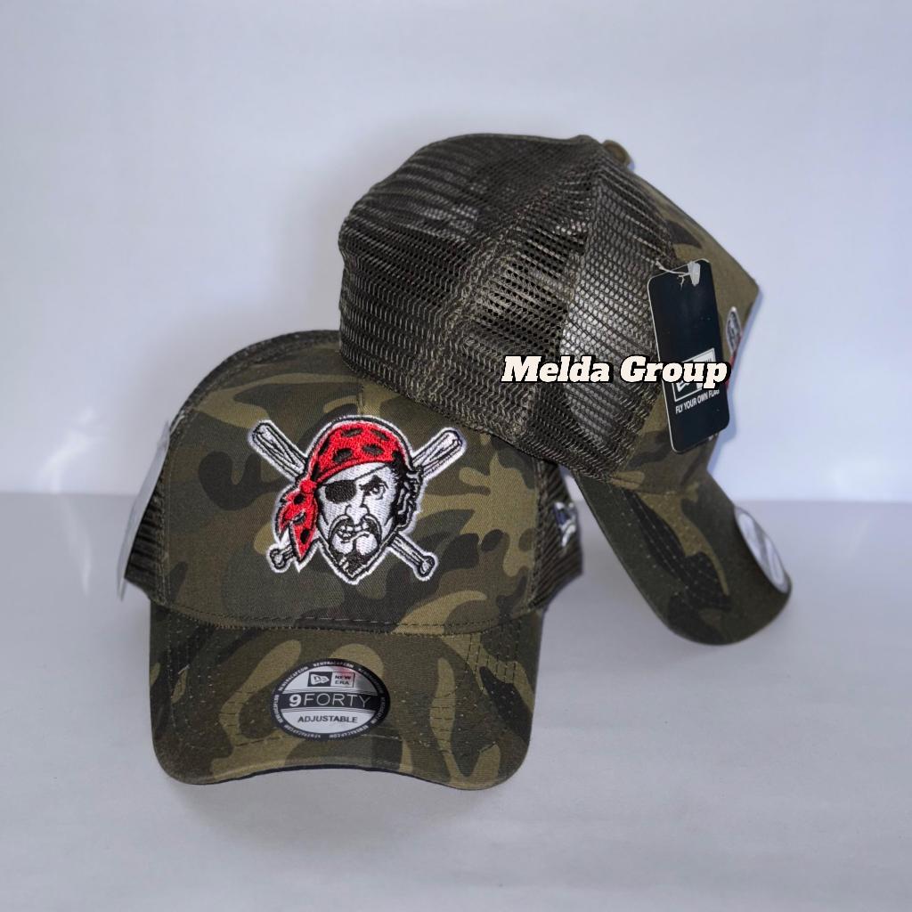 Topi Jaring Baseball Pria Cap Captain Raiders Model Loreng Camo Unisex  Bahan Premiun /Topi Dewasa P