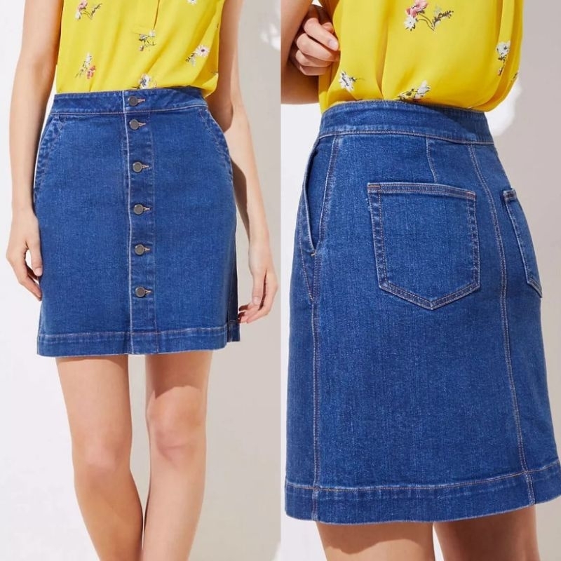 Loft denim BUTTON SKIRT