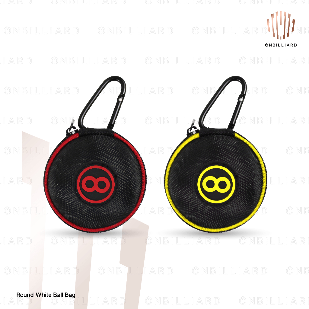 Billiard White Ball Bag 8-Ball Tas Bola Billiar + Carabiner Storage Billiard