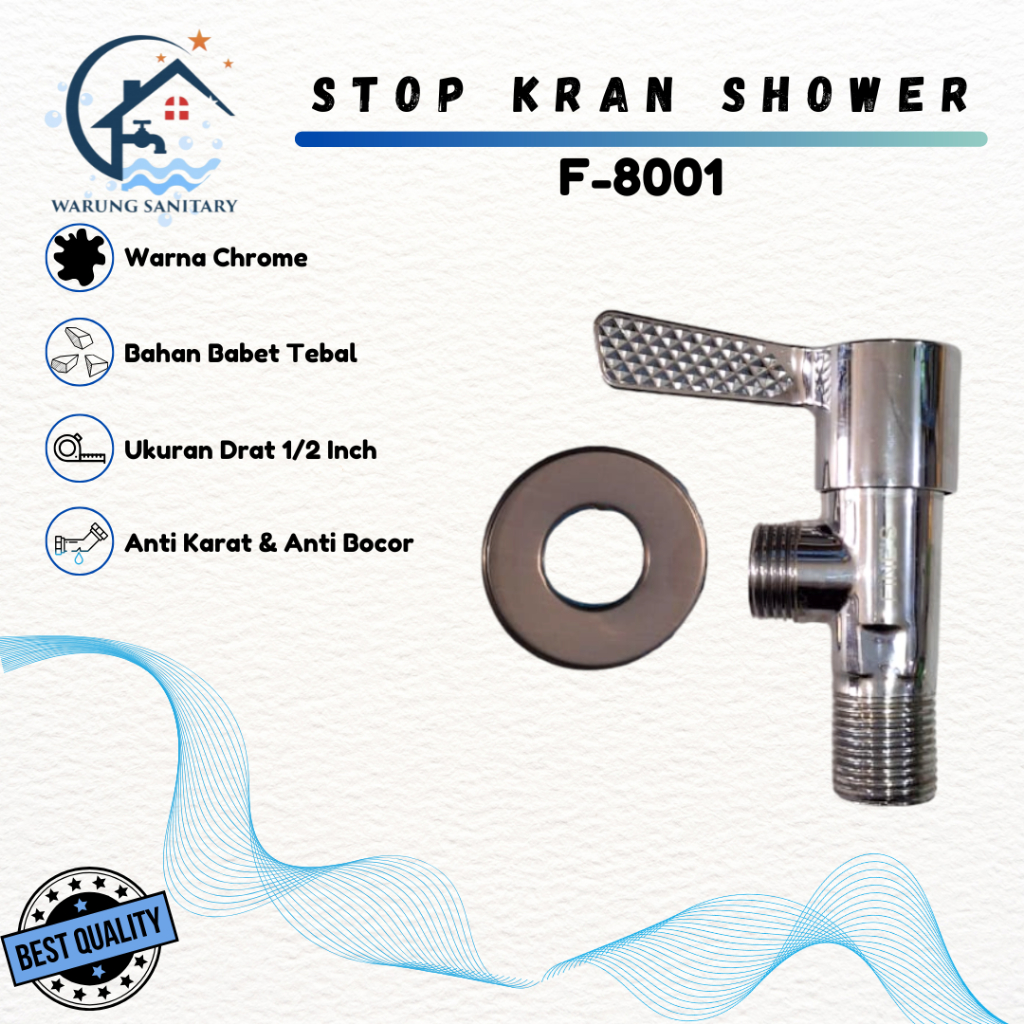 STOP KRAN SHOWER SINGLE / KRAN SHOWER 1 LUBANG / STOP VALVE KRAN SHOWER CHROME 2