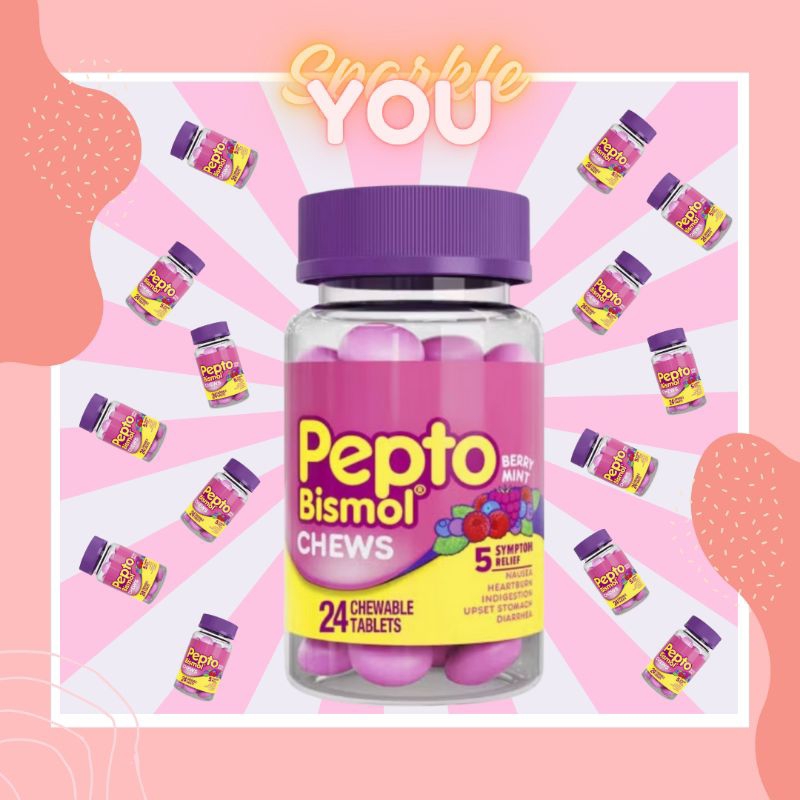 

[100% ORI USA] Pepto Bismol Chews Berry Mint