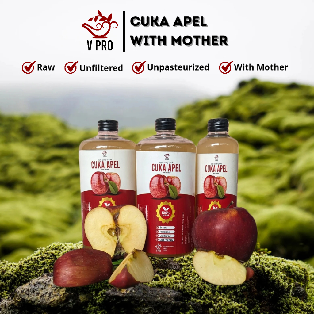 

Vpro - Cuka Apel Organik 500ML Detoks Alami & Kesehatan Tubuh 100% Asli