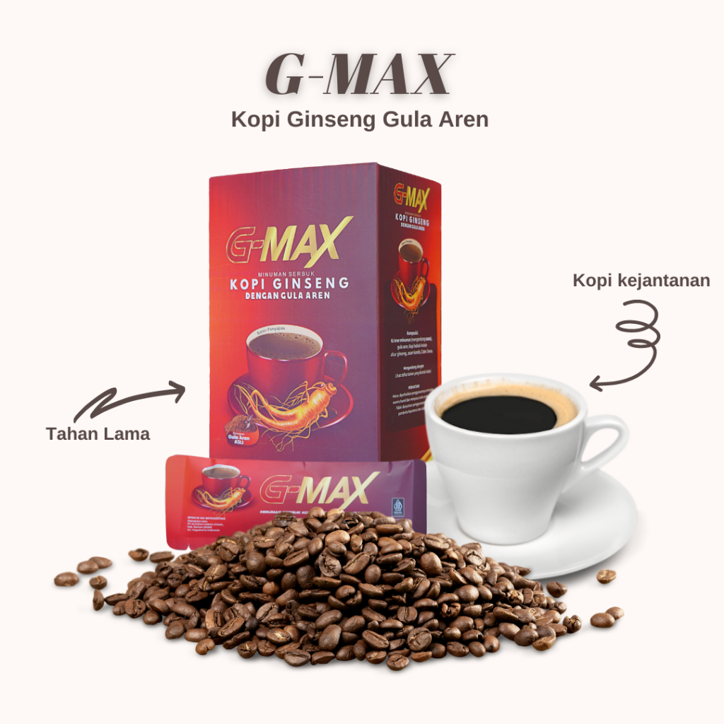 

Kopi G Max Original - Minuman Kopi Gingseng Stamina Coffee Kuat BPOM Tahan Lama Pria HALAL