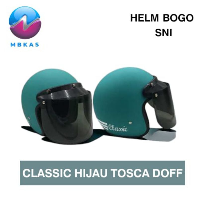 Helm Bogo Classic Hijau Tosca Doff