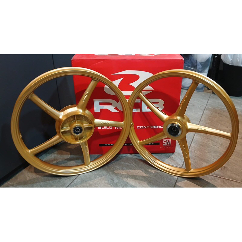 VELG RCB JUPITER Z SP 522 YAMAHA LAGENDAZ WITH BEARING SP 522 PALANG 5 GOLD FRONT : 140 17 REAR : 16