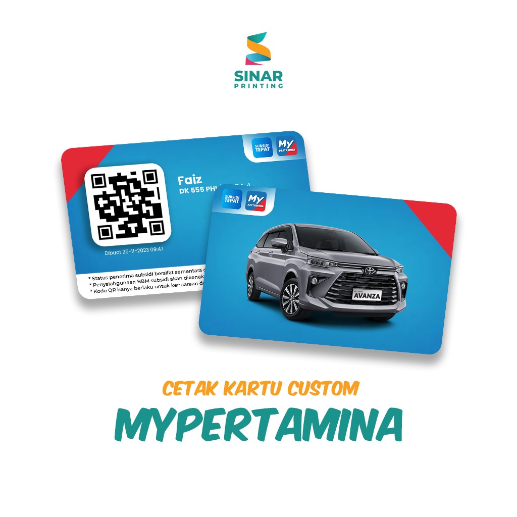 

SINAR PRINTING - CETAK KARTU MY PERTAMINA / MY PERTAMINA CUSTOM - BAHAN PVC CARD TEBAL ANTI LUNTUR & ANTI PUDAR