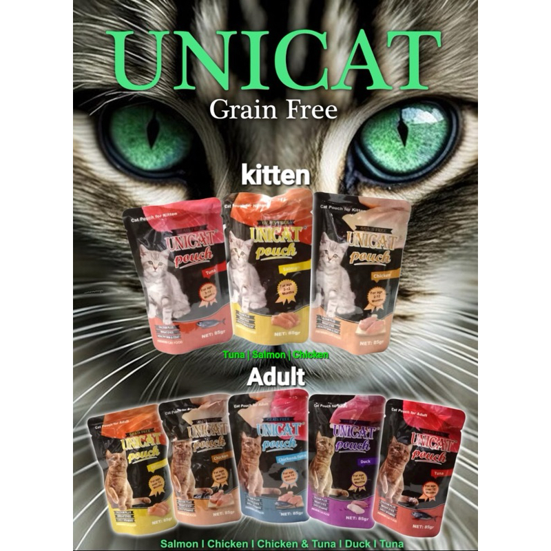 UniCat Wet Cat Food / Makanan Kucing Sachet 85gr Grain Free