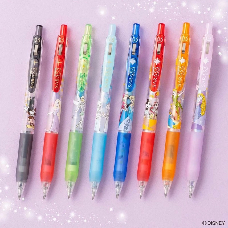 

Zebra Sarasa Disney Fantasy Peter Pan Frozen Tangled Rapunzel Mickey Minnie Gel Ink Pen 0.5mm Pulpen Limited Edition