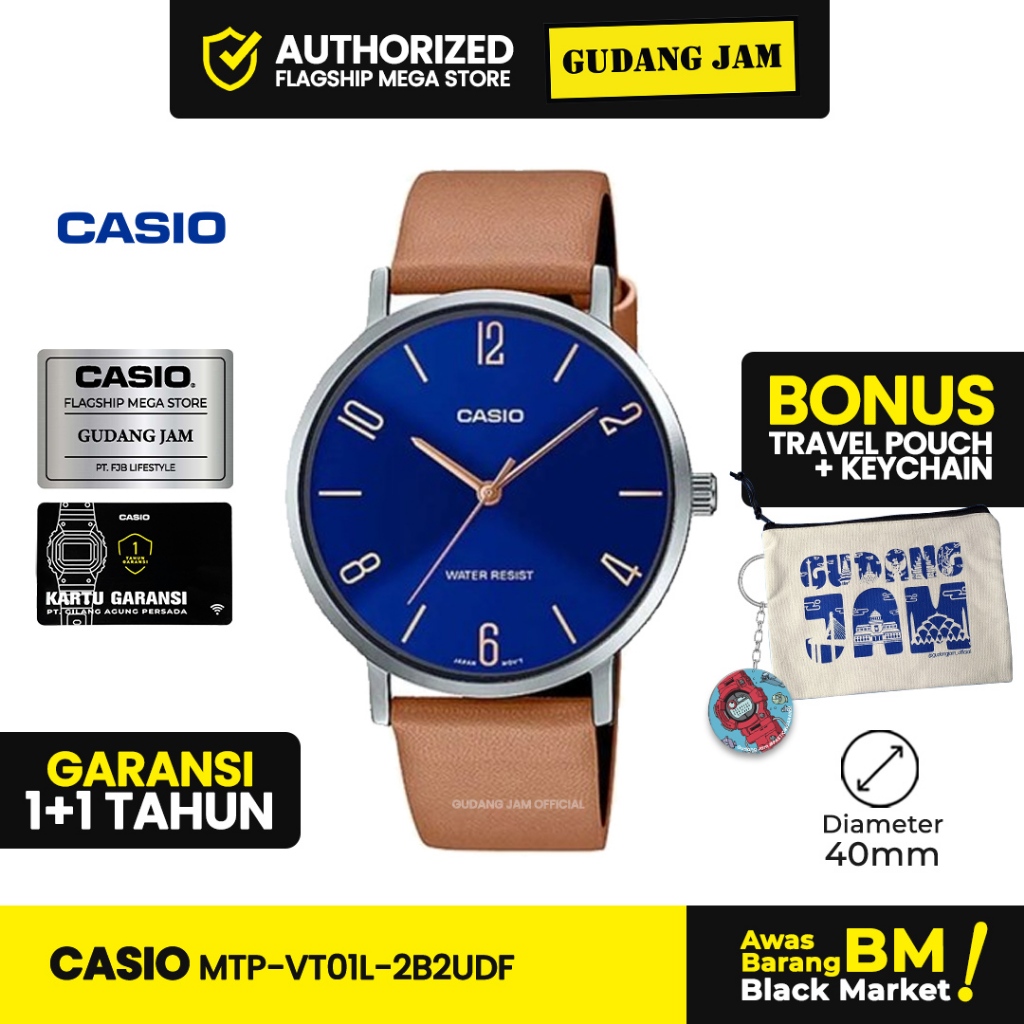 Jam Tangan Casio MTP-VT01L-2B2UDF MTP-VT01L MTP-VT01 MTPVT01L MTP VT01L