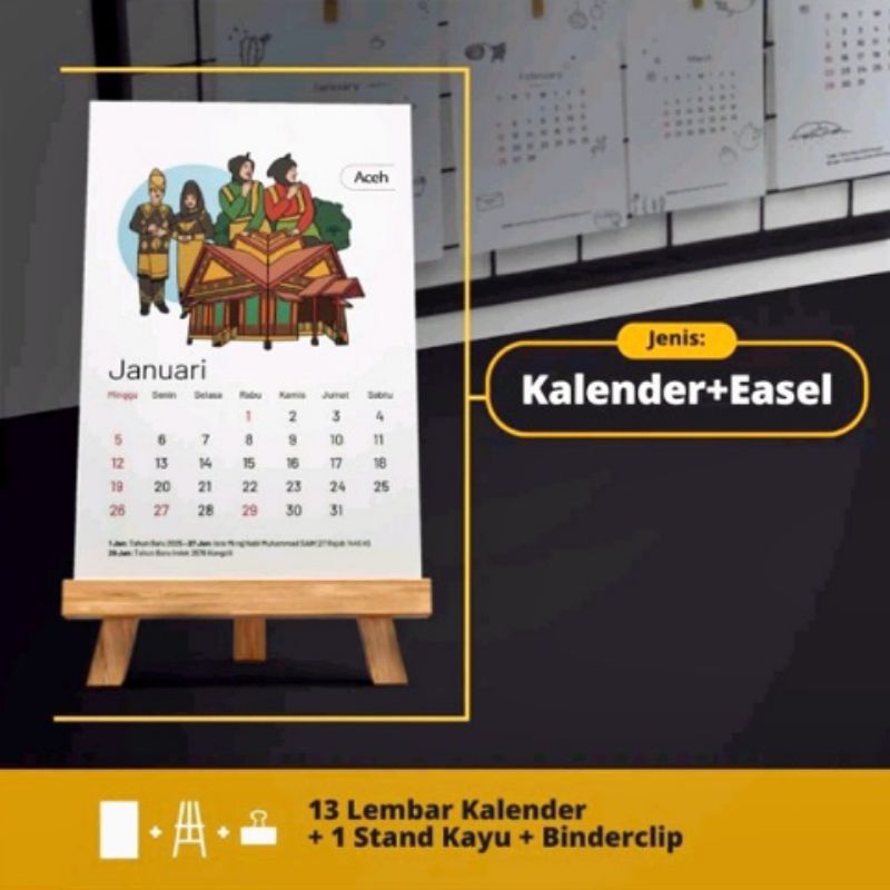 

#4 KALENDER ESTETIK 2025 (KALENDER MEJA + EASEL)
