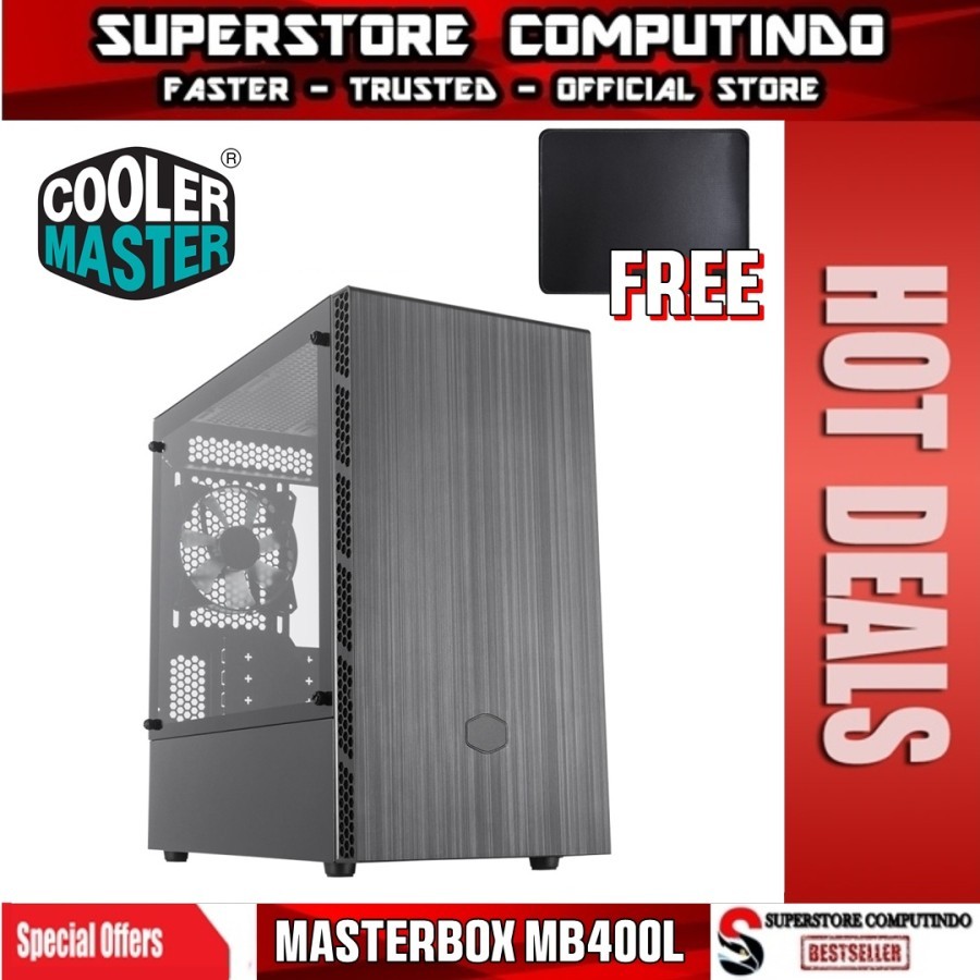 Casing Cooler Master MasterBox MB400L without ODD Mini Tower PC Case