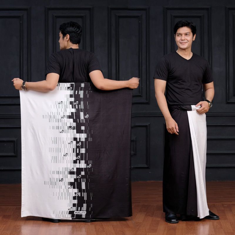 PREMIUM SARUNG BATIK RABBANI PALESTINE WARNA HITAM MURAH SANTRI COWOK RAYON PREMIUM MOTIF KEREN