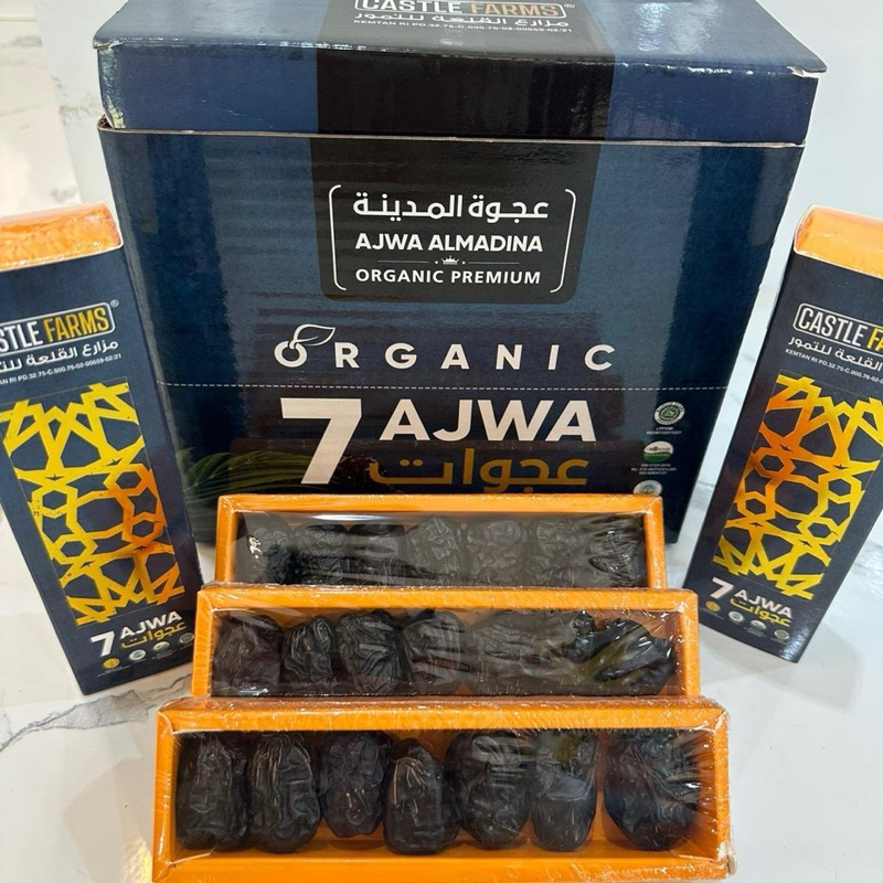 

Kurma Ajwa Organic Organik 7Butir Castle Farm Original 100%