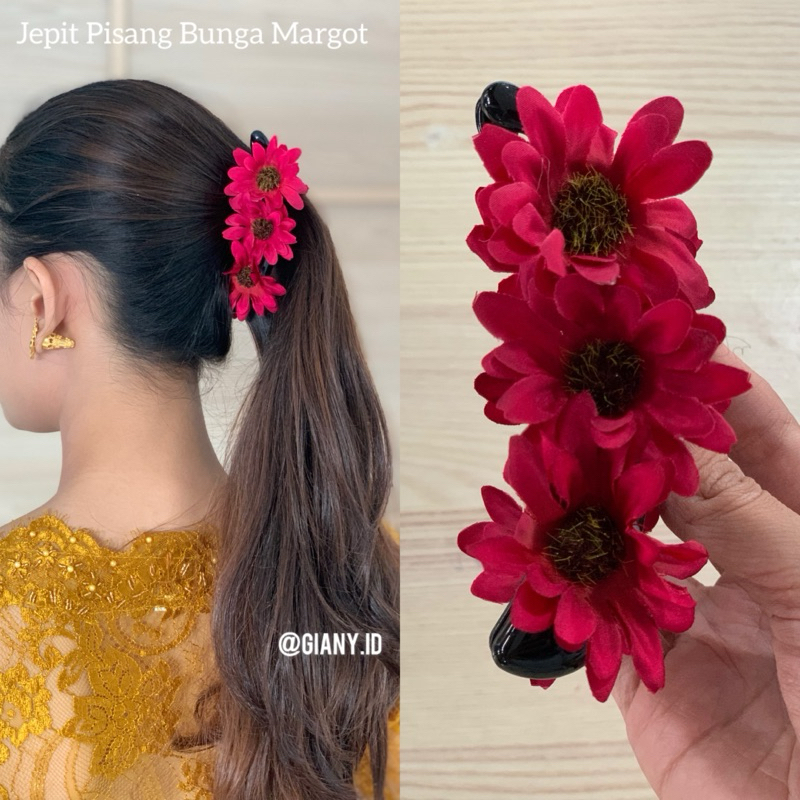 Jepit Pisang Bunga Margot / Jepit Bunga / Jepit Wanita / Jepit Clip