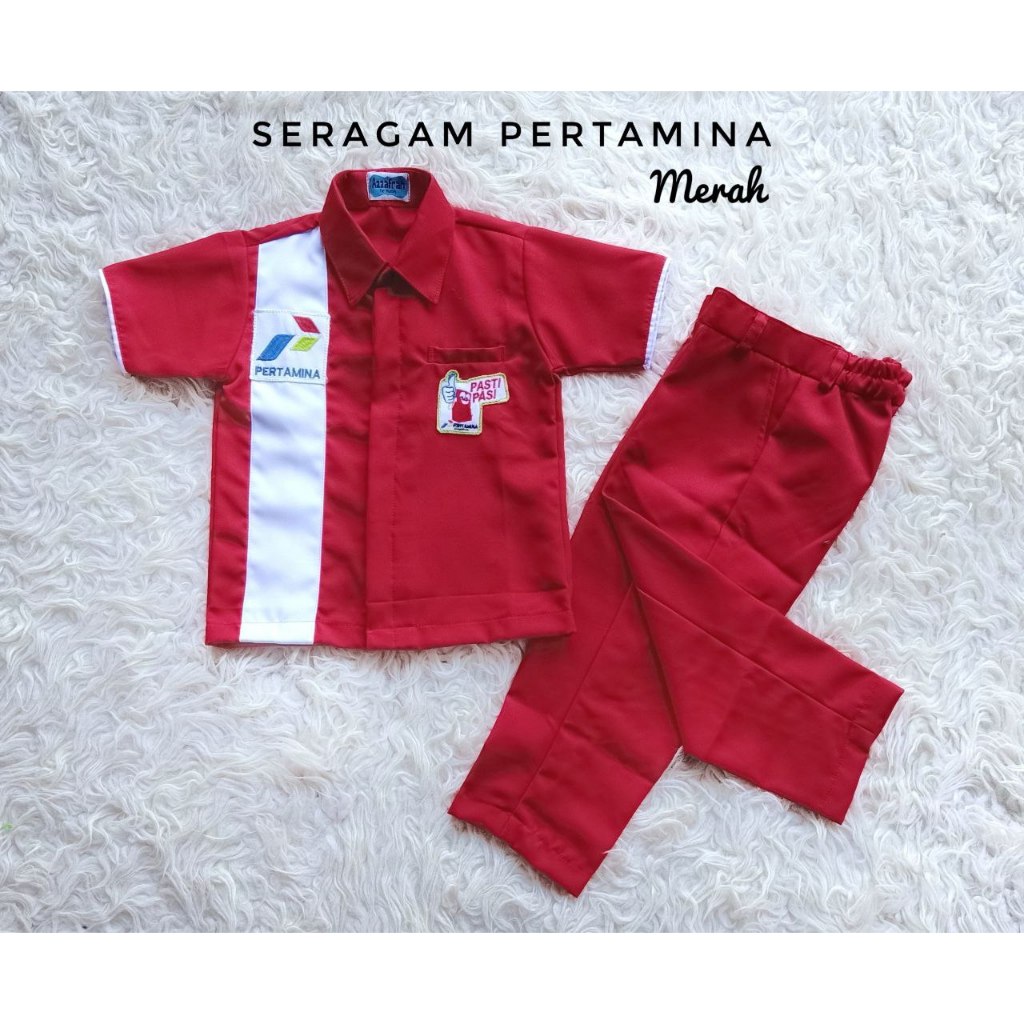 Baju anak baju kostum pertamina SPBU baju anak dan dewasa