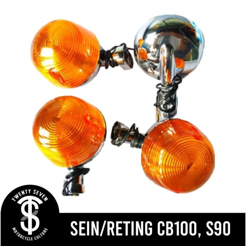 Lampu Sein / Reting Motor Klasik dan Custom Honda CB100 CB125 XL125 S90 isi 4 biji (satu set depan d