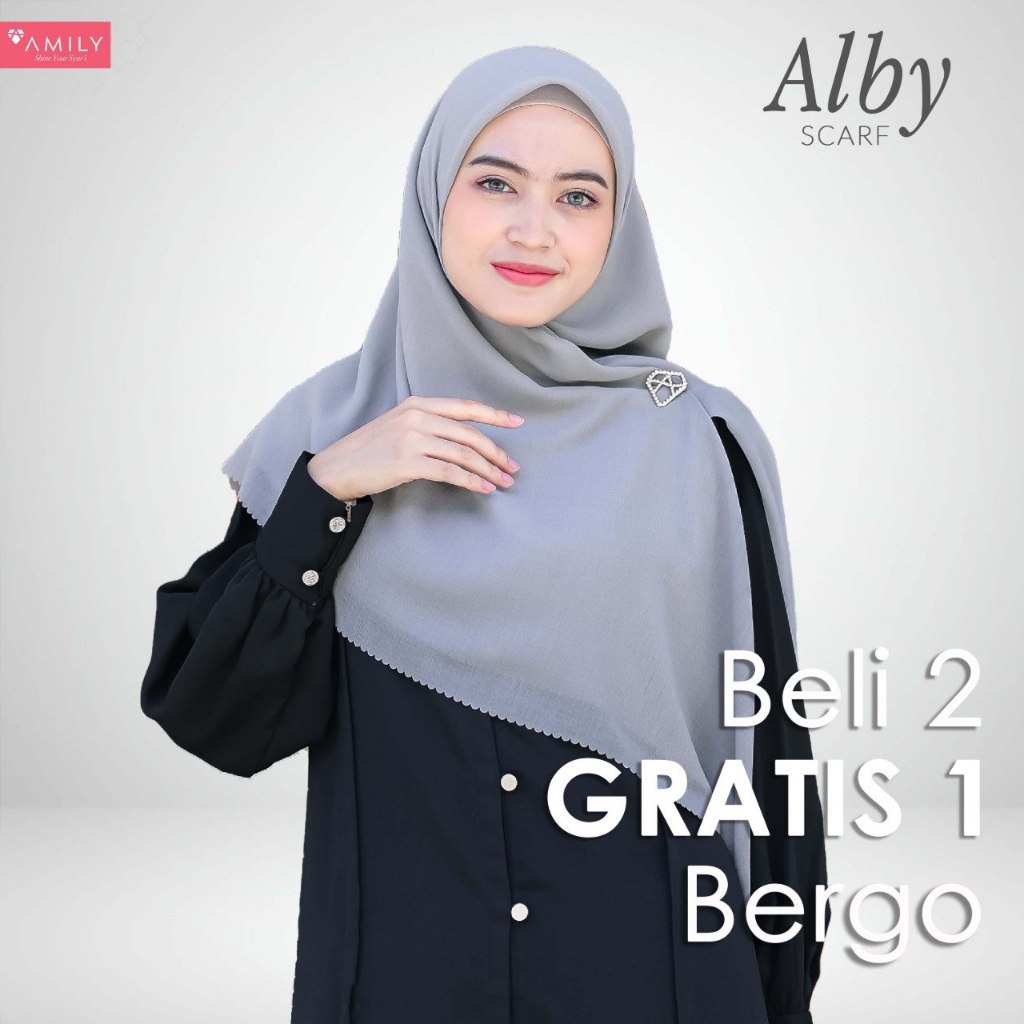 SCARF VOAL LASER CUT PREMIUM JUMBO - ALBY SCARF AMILY HIJAB SQUARE VOAL LASER CUT POLOS SYARI JILBAB