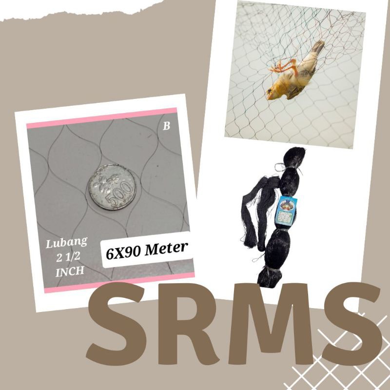 jaring burung hitam 2 1/2 inch / jaring burung pipit dan emprit / jaring penutup sawah / jaring buru