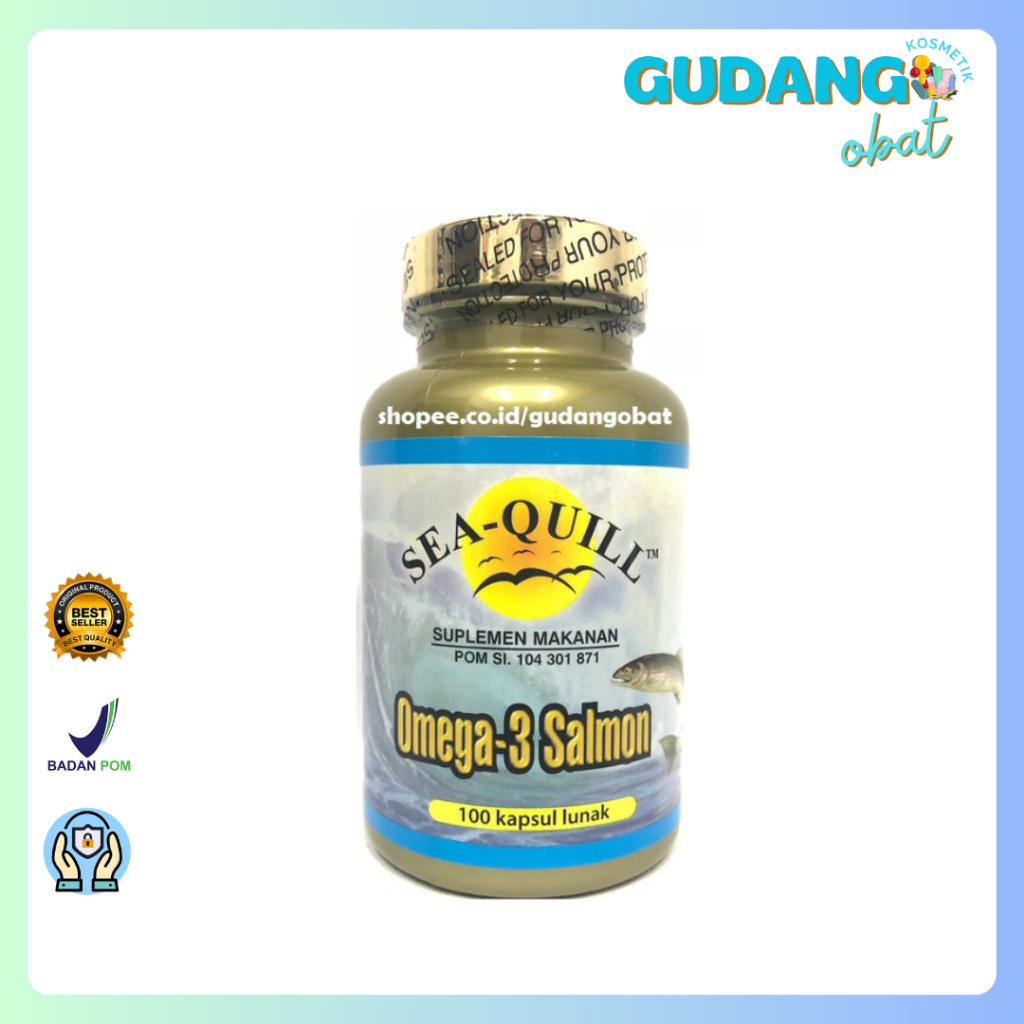 SEA-QUILL OMEGA 3 SALMON 100'S | SEA QUILL OMEGA 3 , SEAQUILL OMEGA 3, KOLESTEROL JANTUNG HIPERTENSI