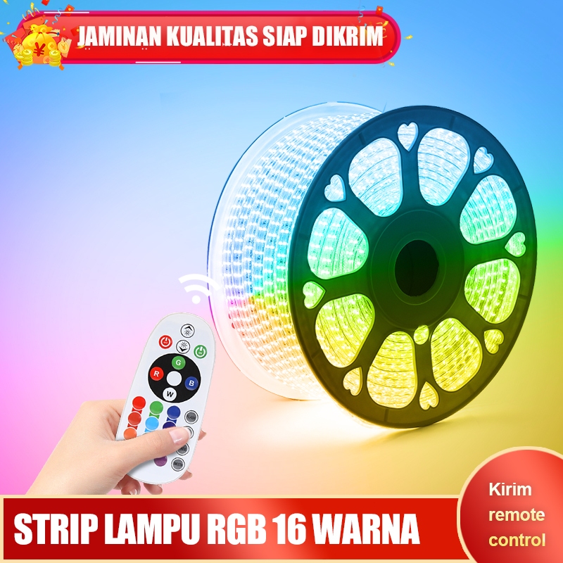 Strip lampu LED tahan air, strip lampu 16 warna variabel rangkaian lampu suasana RGB 10M20M30M
