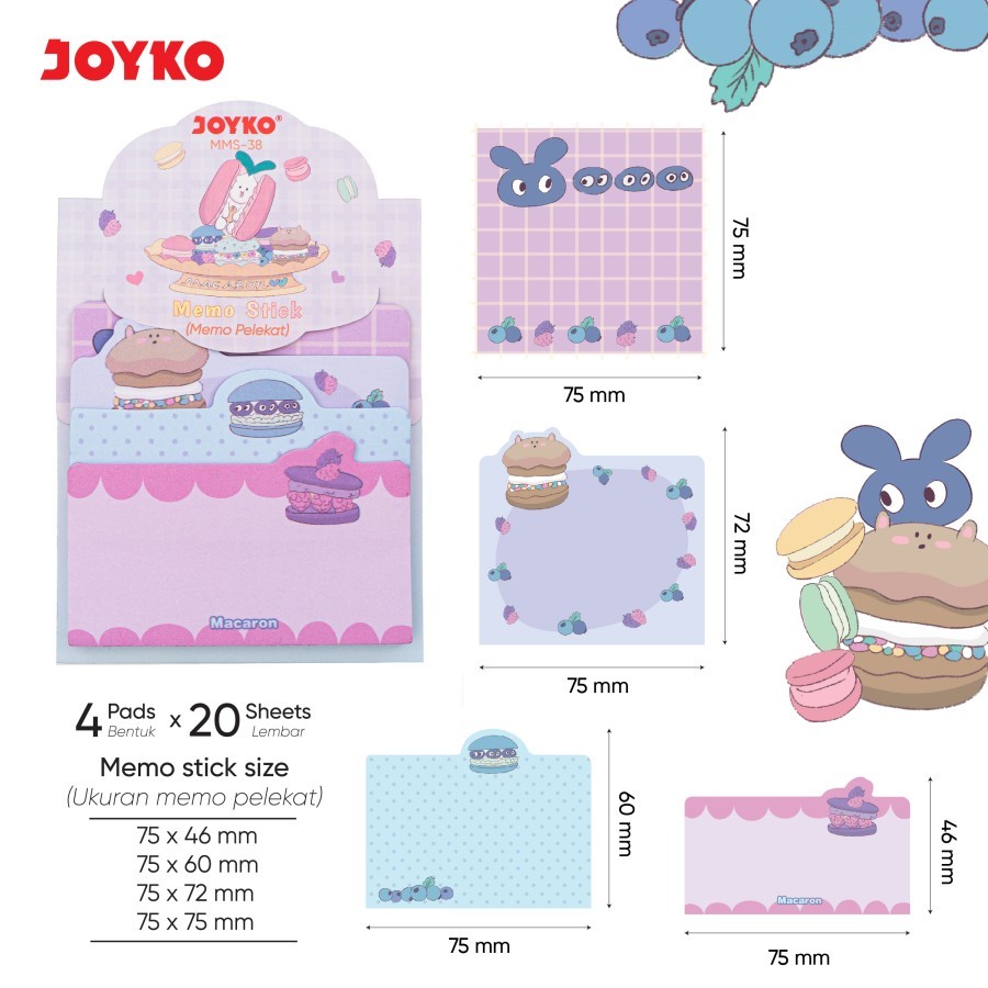 

Memo Stick Sticky Note Kertas Memo Memo Tempel Joyko MMS-38 Macaron