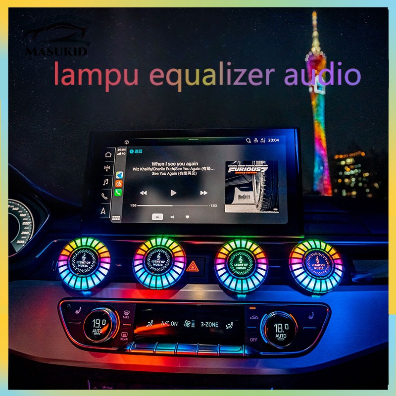 Atmosphere Light Music strip 2in1 Pengharum mobil RGB music lampu Led bar lampu equalizer audio