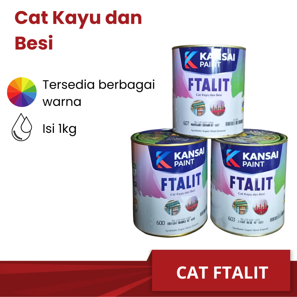 STSHARDWARE Cat Besi [[ FTALIT]]  / Cat Kayu / Cat FTALIT / Cat Kayu dan Besi 1KG ORIGINAL 100%