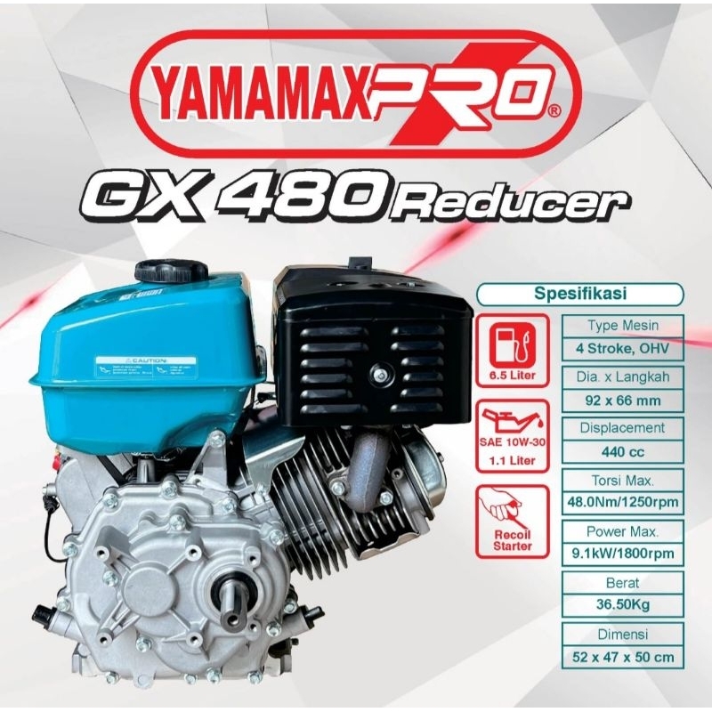 Mesin bensin penggerak serbaguna Yamamax Pro GX480 22 hp 22 pk putaran lambat