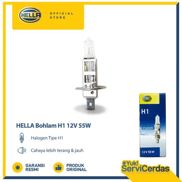 Bohlam Mobil HELLA H1 12V 55W - Lampu Mobil